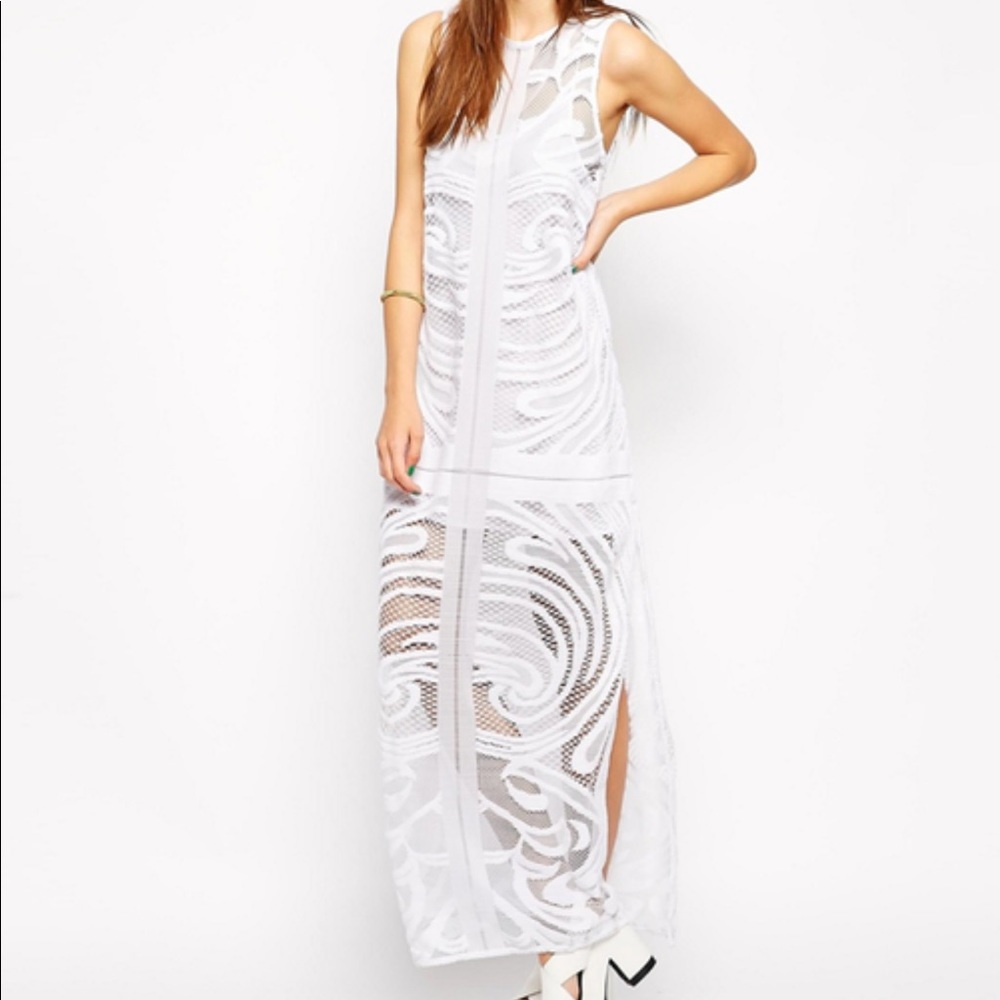 Finders keepers tank dress crochet white maxi
